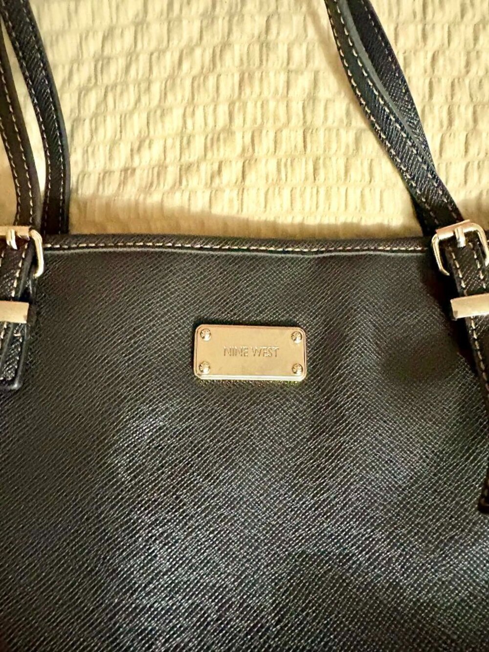 Nine West Black Shoulder Bag Thin Straps Classic Everyday Purse